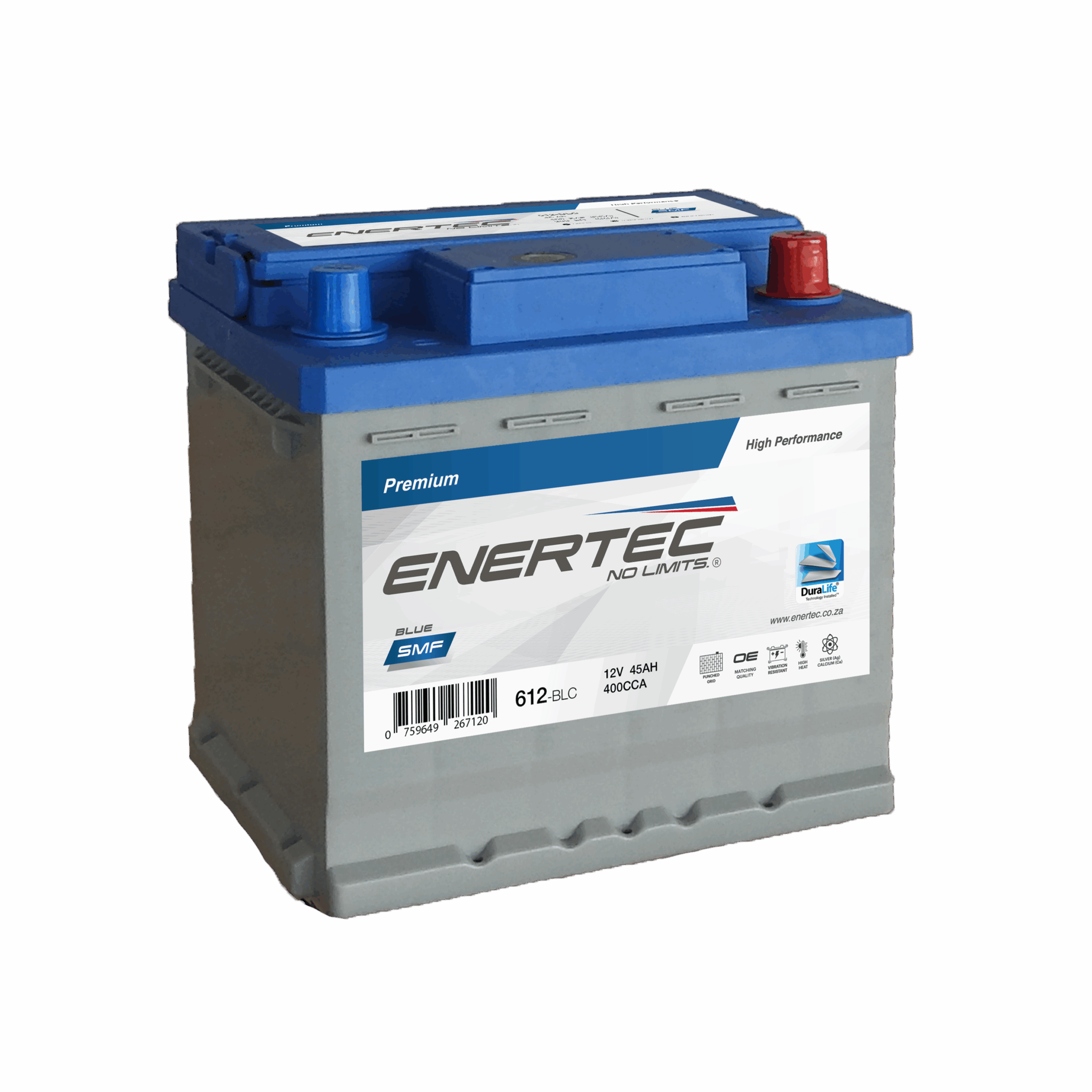 612-BLC 12V 45Ah Enertec BLUE Lead Calcium Automotive Battery
