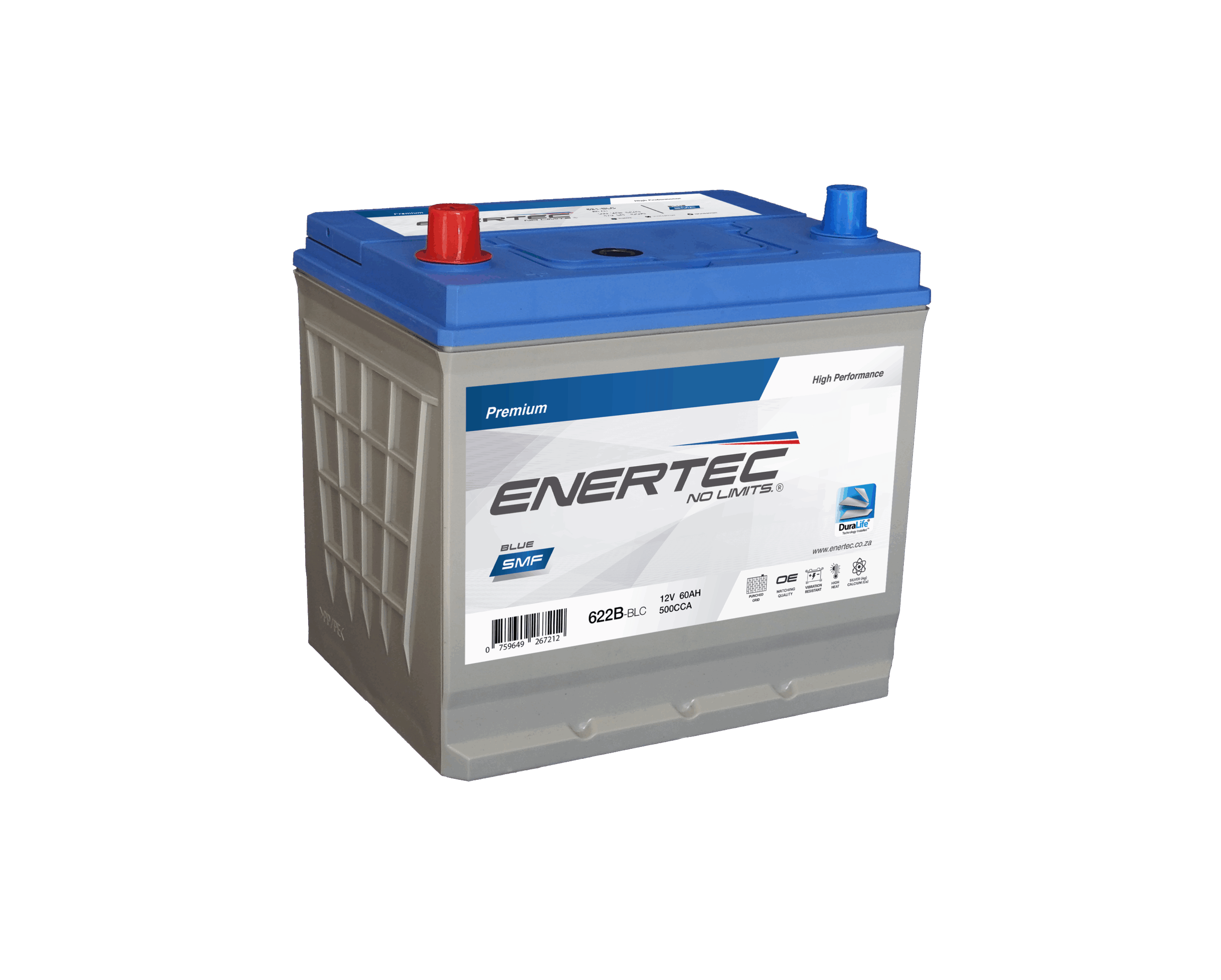 622B-BLC 12V 60Ah Enertec BLUE Lead Calcium Automotive Battery