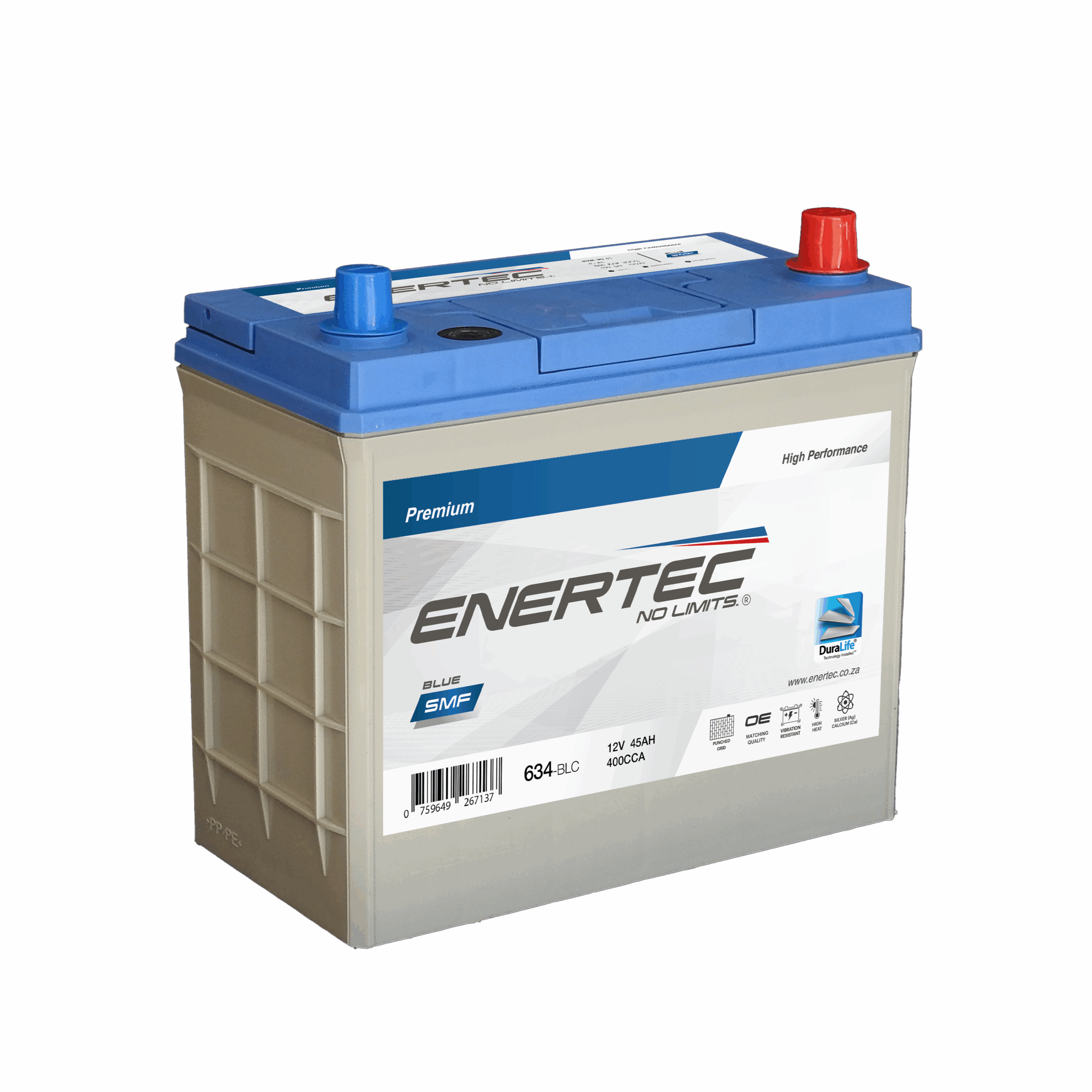 634-BLC 12V 45Ah Enertec Blue Lead Calcium Automotive Battery