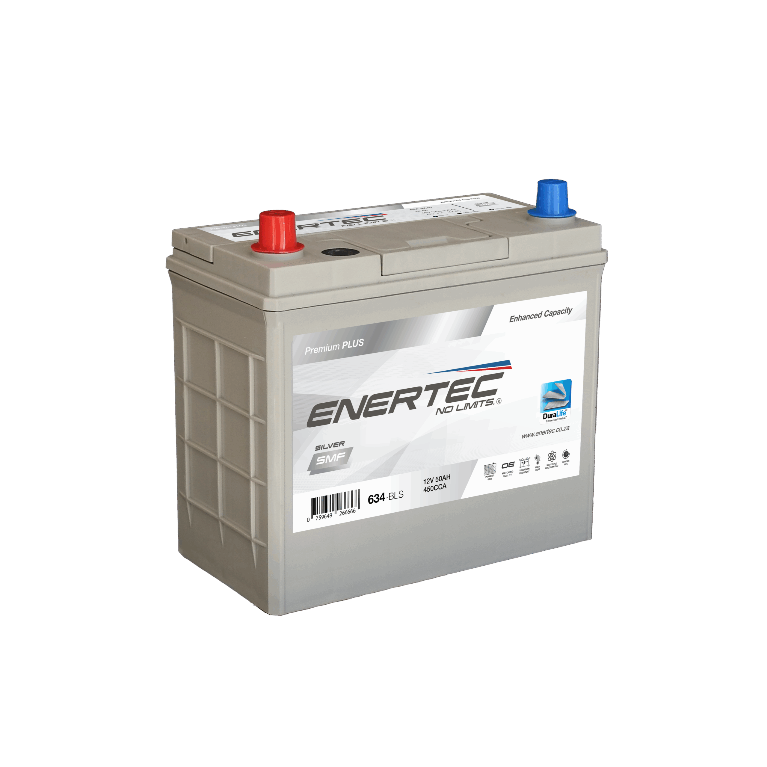 634-BLS 12V 50Ah Enertec Silver Lead-Acid Automotive Battery