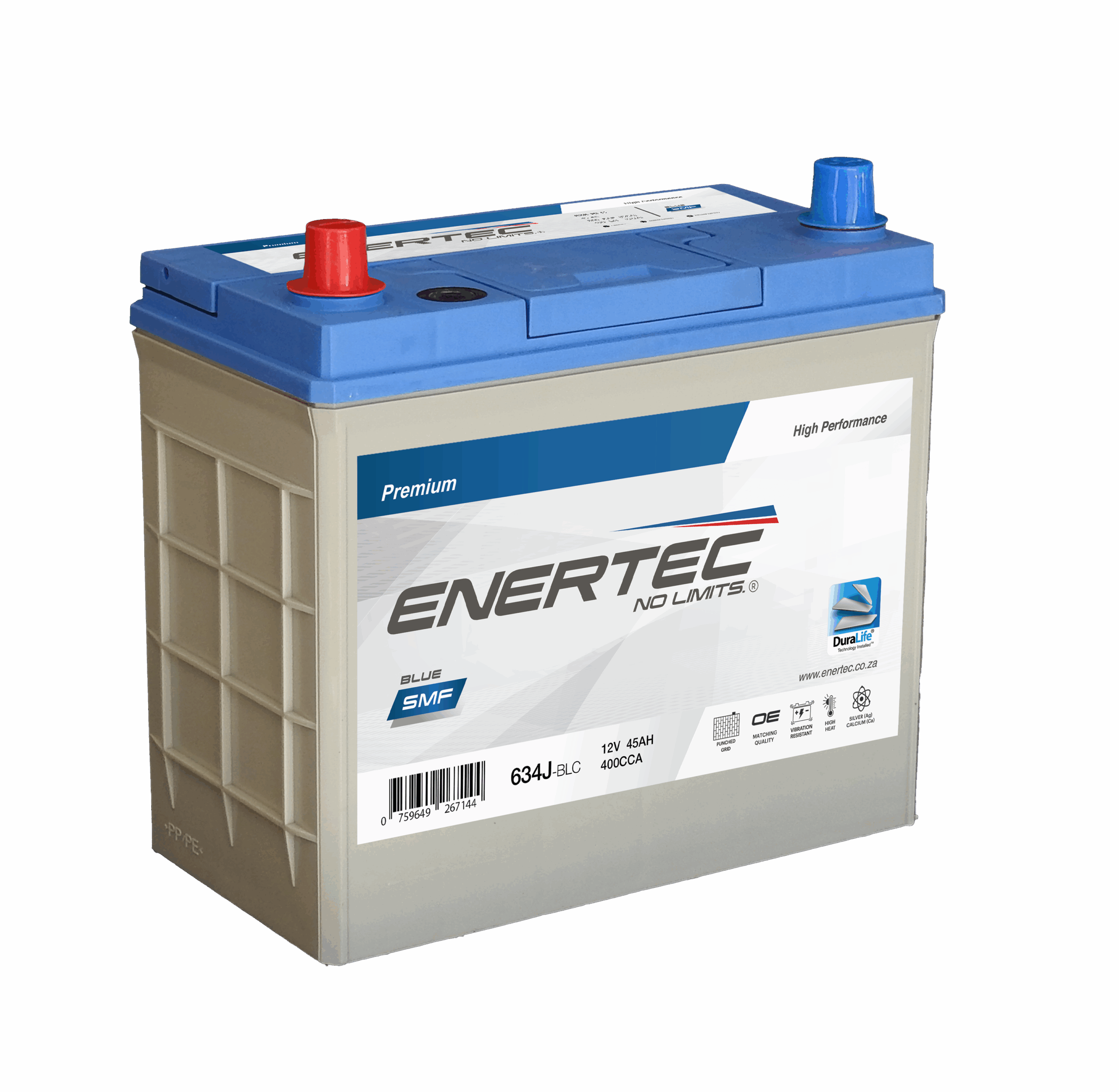 634J-BLC 12V 45Ah Enertec BLUE Lead Calcium Automotive Battery