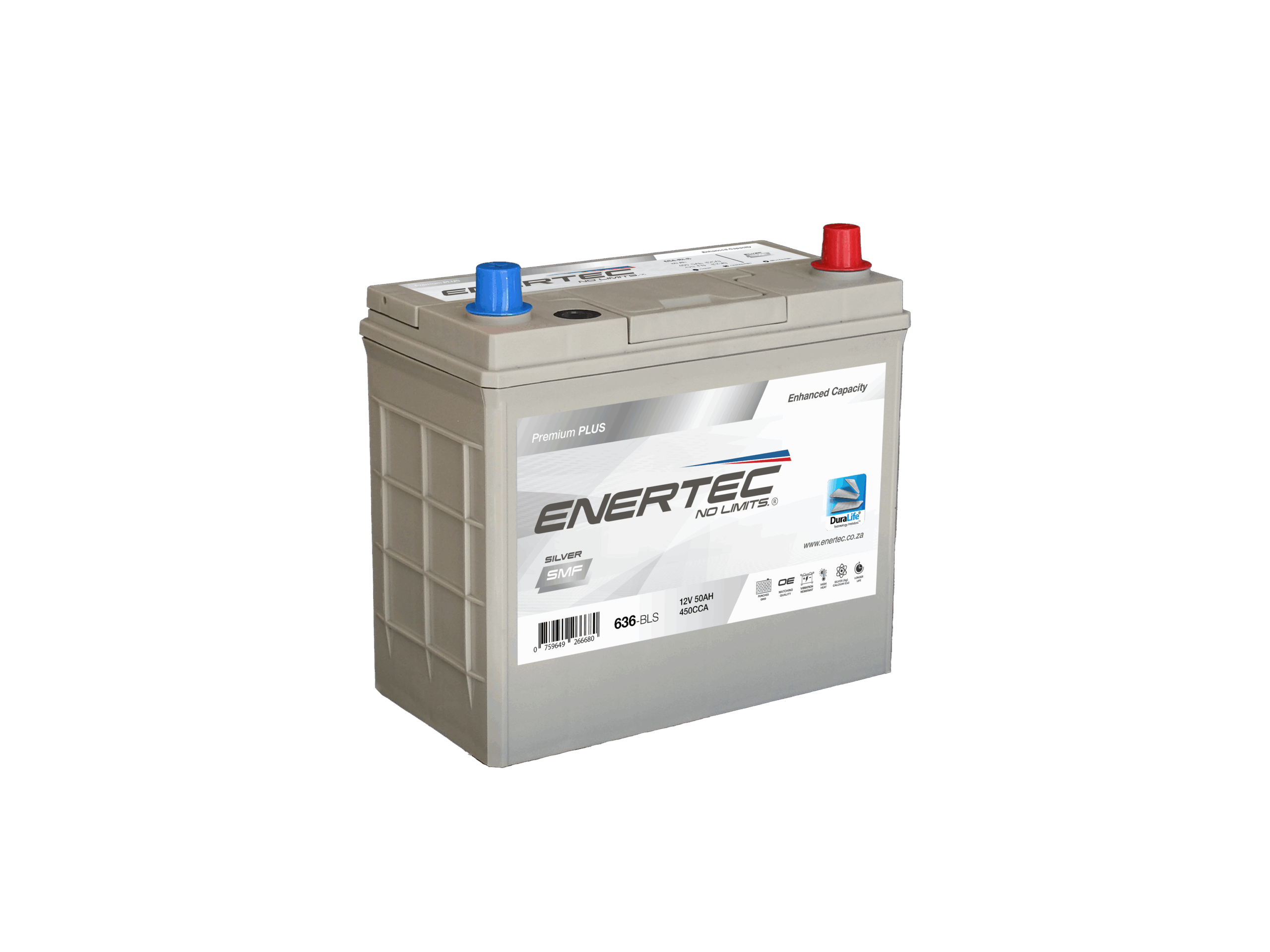 636-BLS 12V 50Ah Enertec Silver Lead-Acid Automotive Battery
