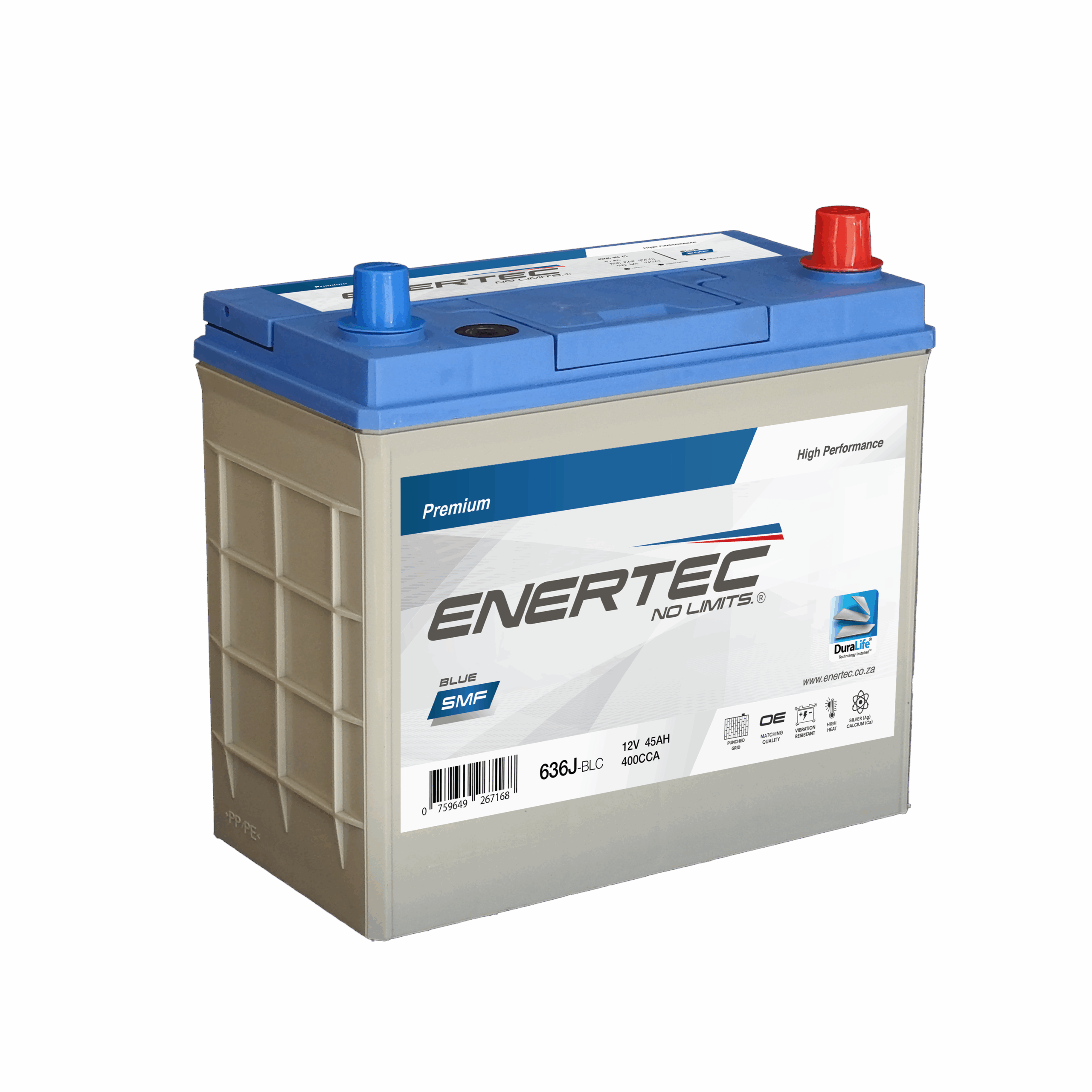 636J-BLC 12V 45Ah Enertec BLUE Lead Calcium Automotive Battery