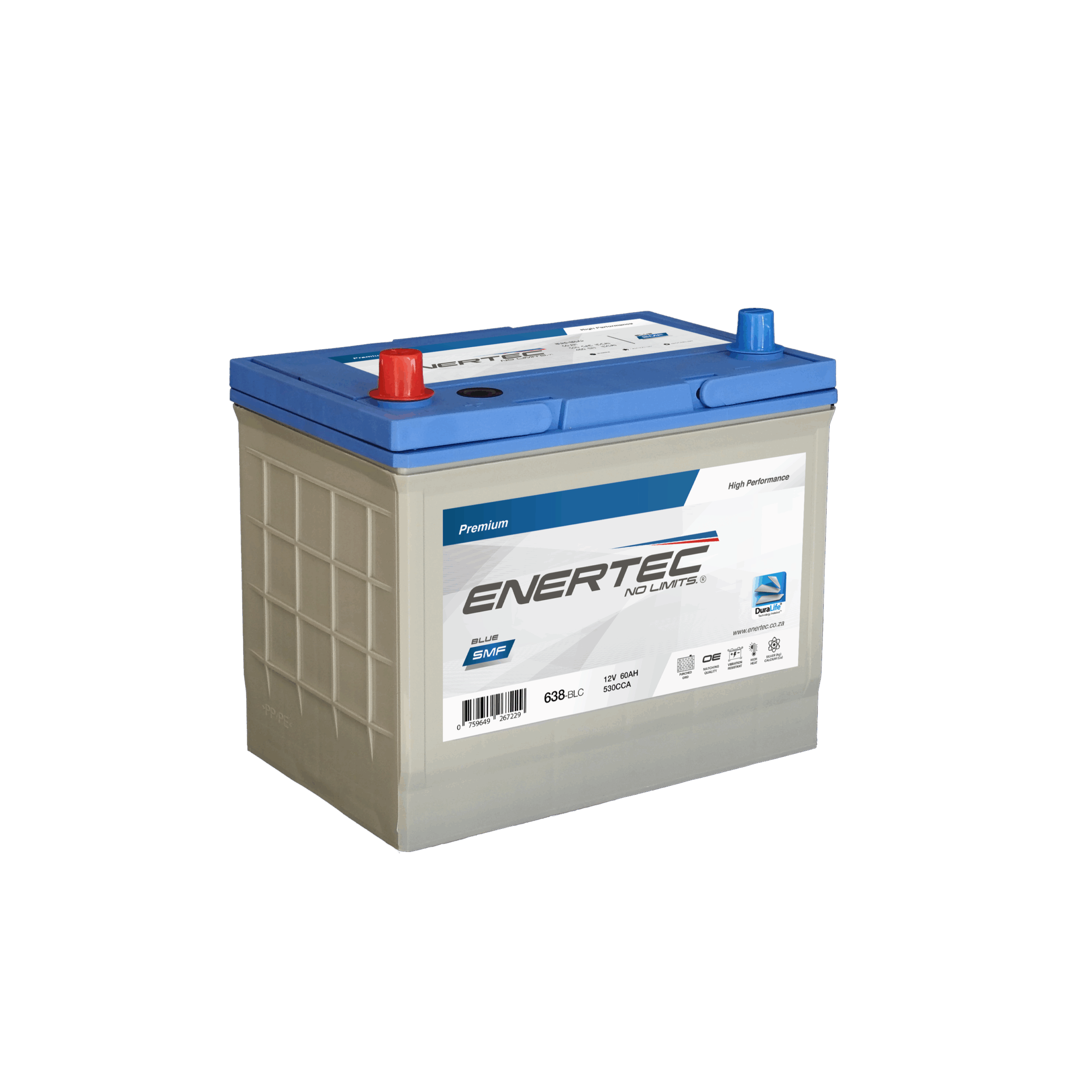 638-BLC 12V 60Ah Enertec Blue Lead Calcium Automotive, UPS & Standby Battery
