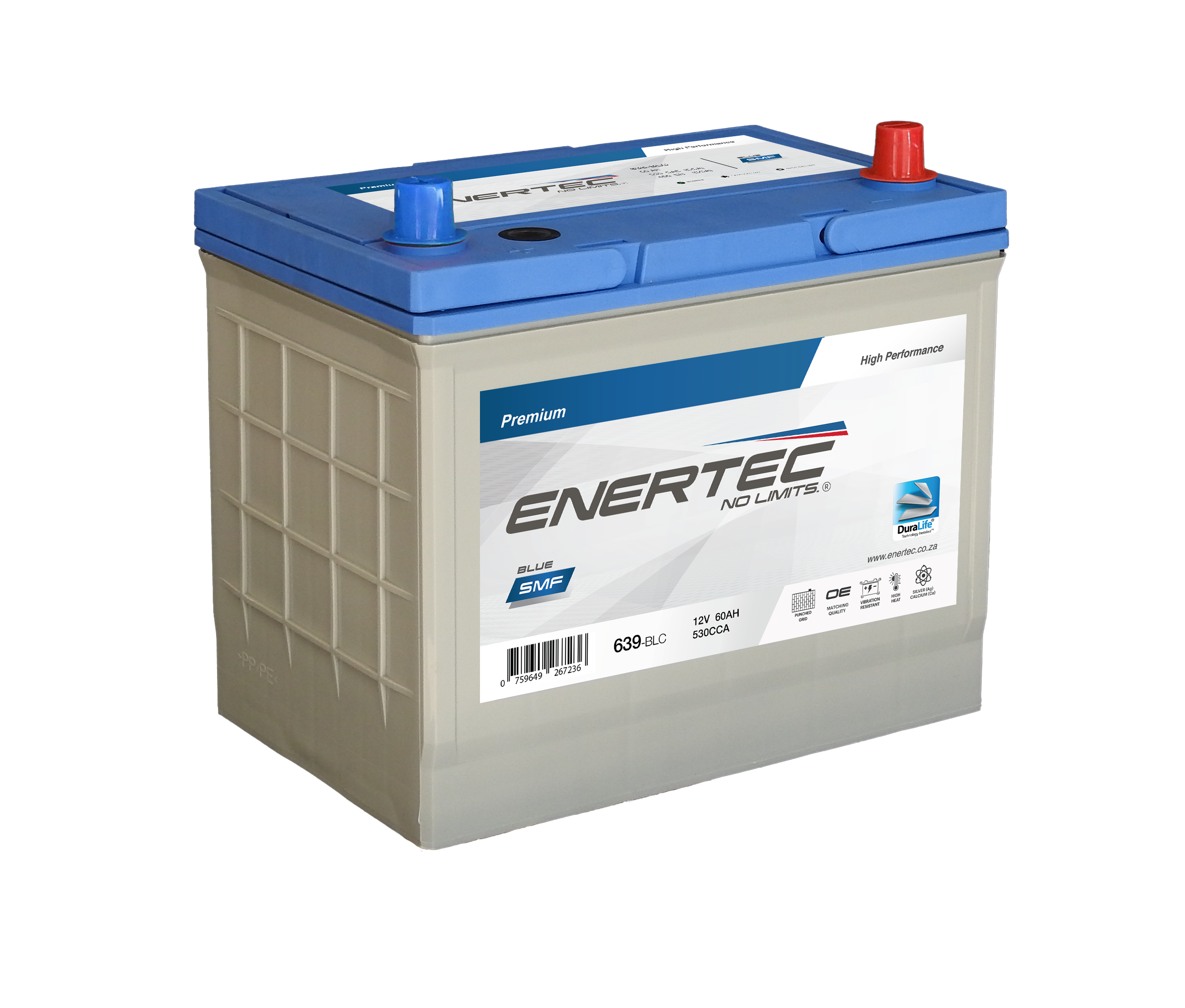 639-BLC 12V 60Ah Enertec Blue Lead Calcium Automotive Battery