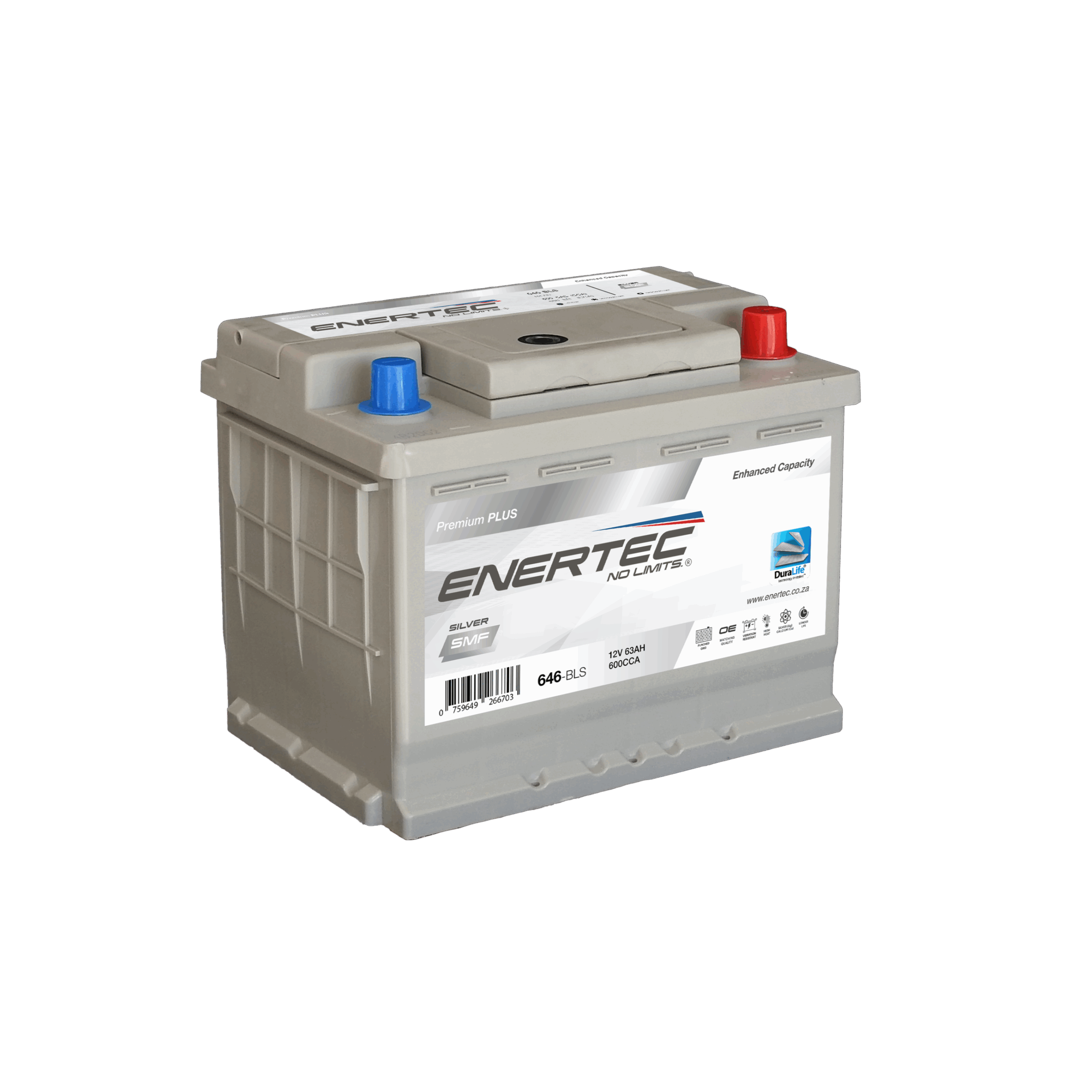 646-BLS 12V 63Ah Enertec Silver Lead-Acid Automotive Battery