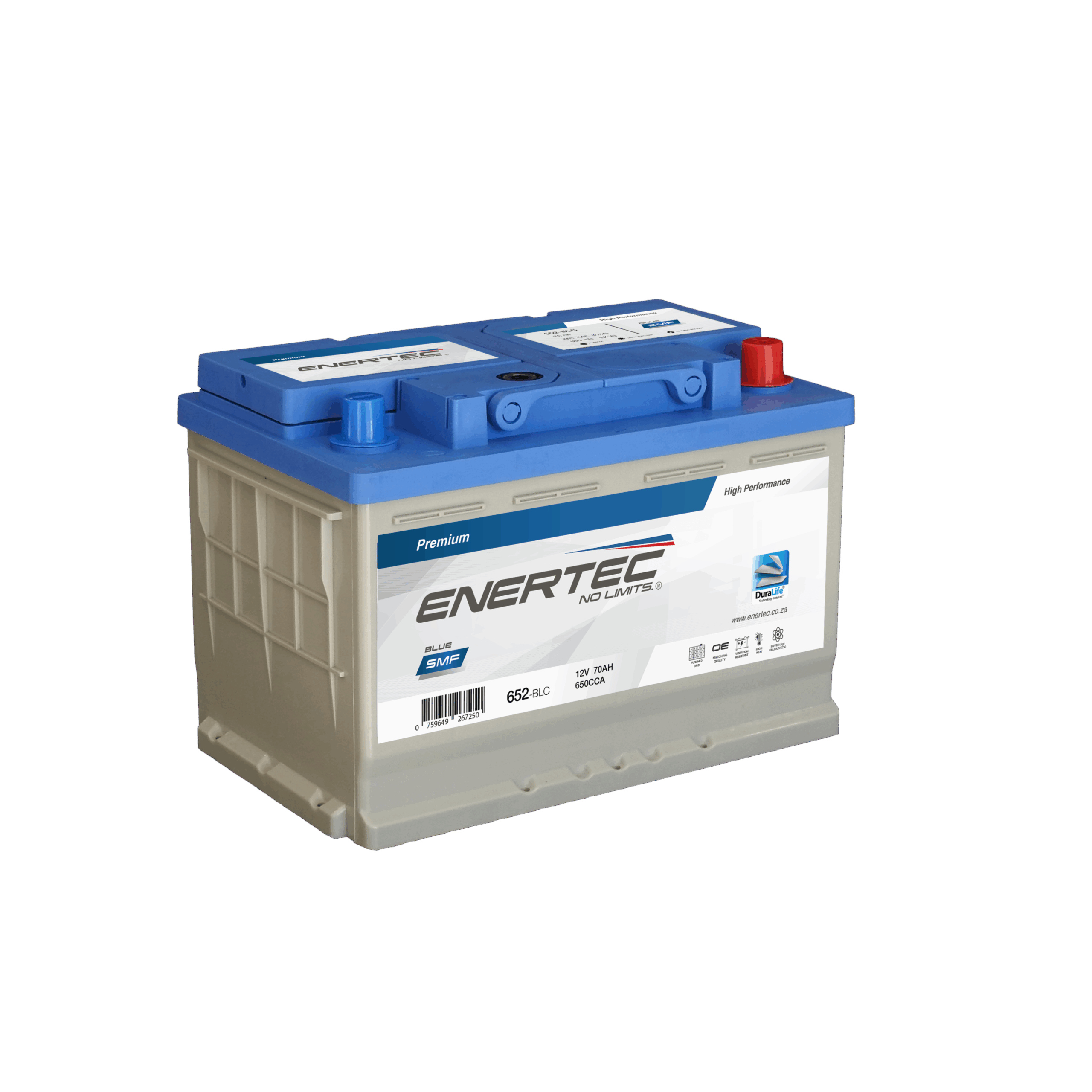 652-BLC 12V 70Ah Enertec Blue Lead Calcium Automotive Battery